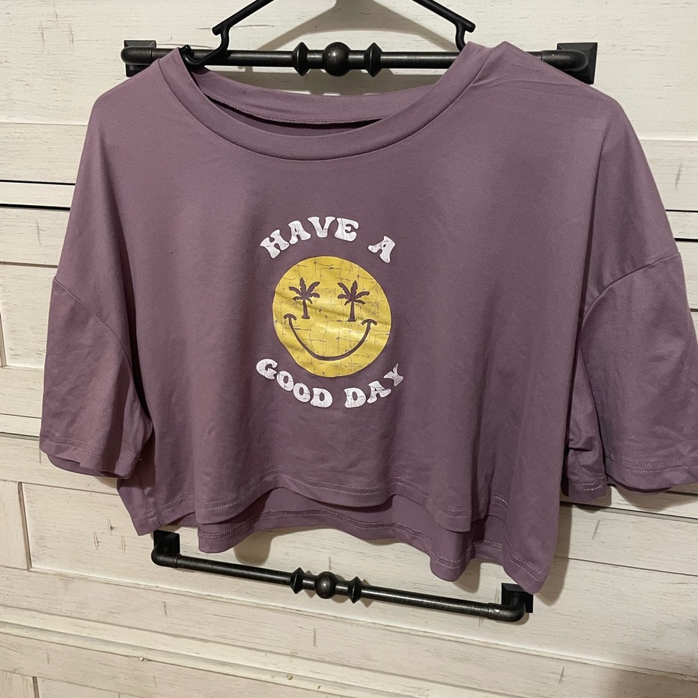 Purple Graphic Crop Top